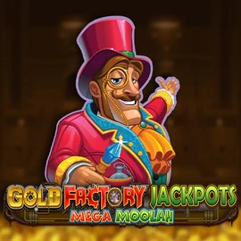 Gold Factory Jackpots Mega Moolah by Aurum Signature Studios, showcased at rodos.it – game logo