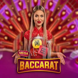 Mega Baccarat slot visual from Pragmatic Play available on rodos.it